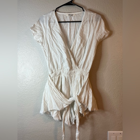 Rip curl White raw trim wrap short romper Small - Picture 2 of 7